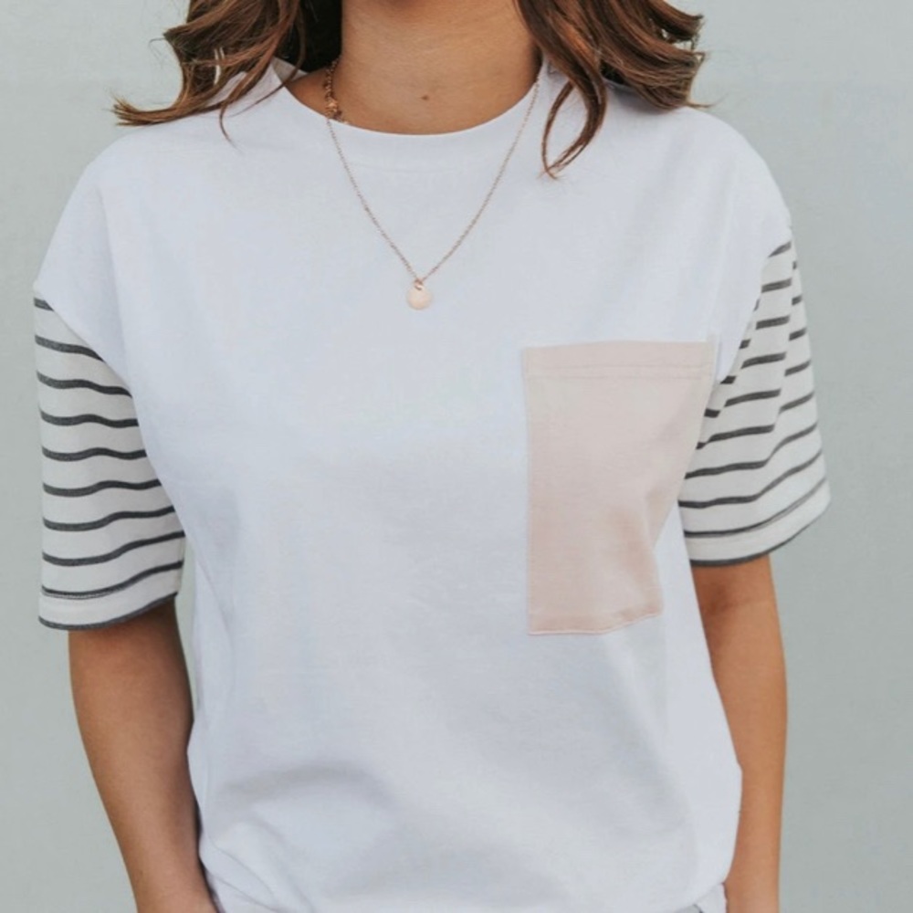 Striped Color Block Tee